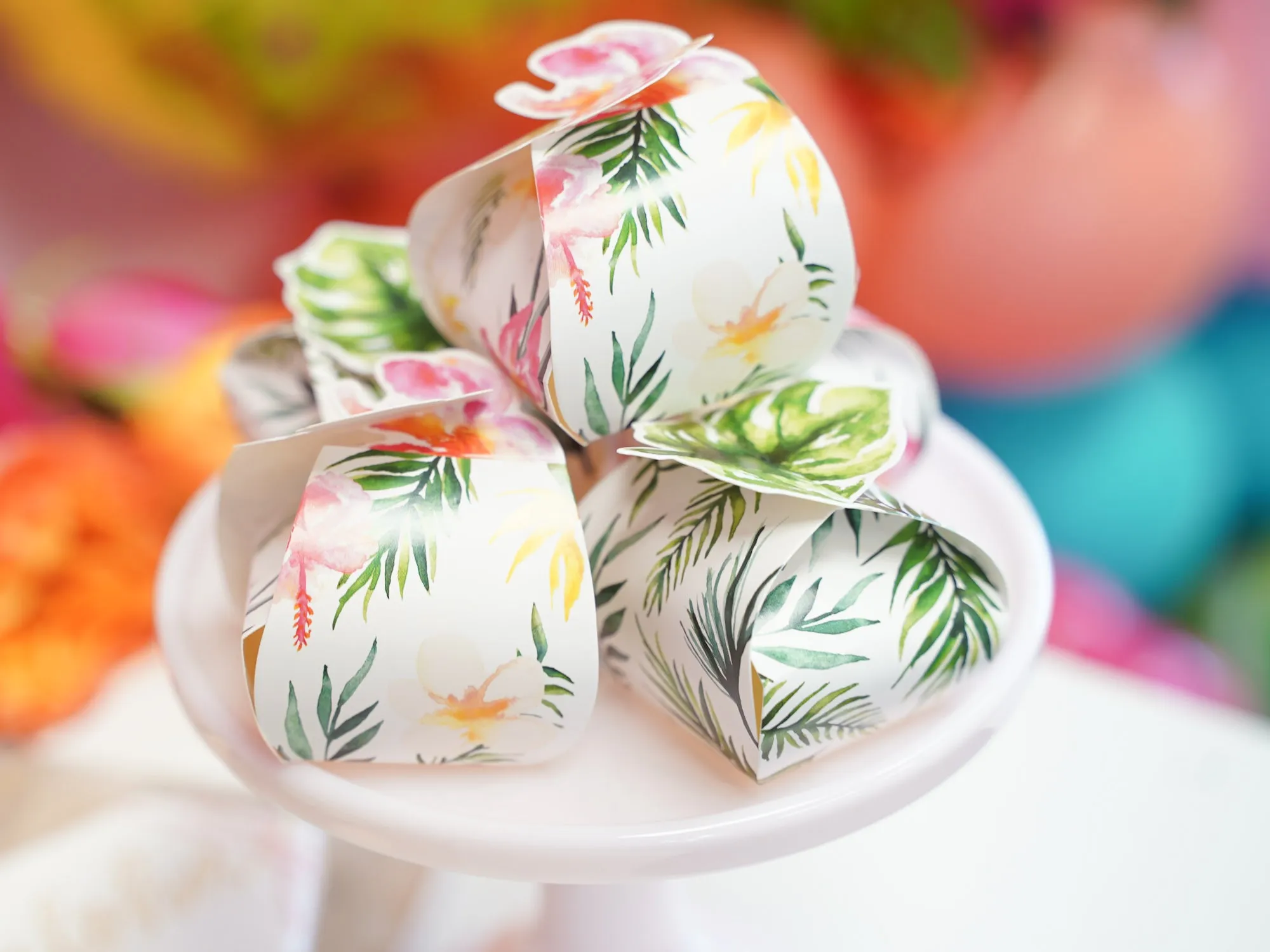 Mini Tropical Palm Leaf Favor Boxes 10ct