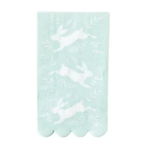 Mint Green Bunny & Sprigs Paper Guests Towels 24ct