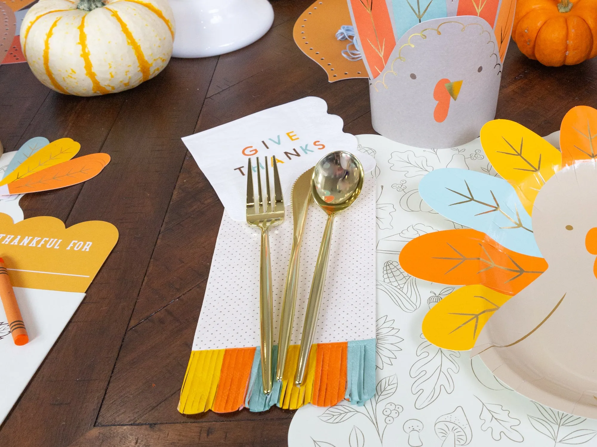 Modern Gold Plastic Cutlery Set for 10