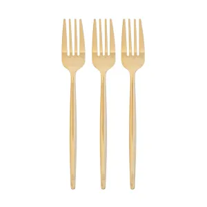 Modern Gold Plastic Forks 20ct