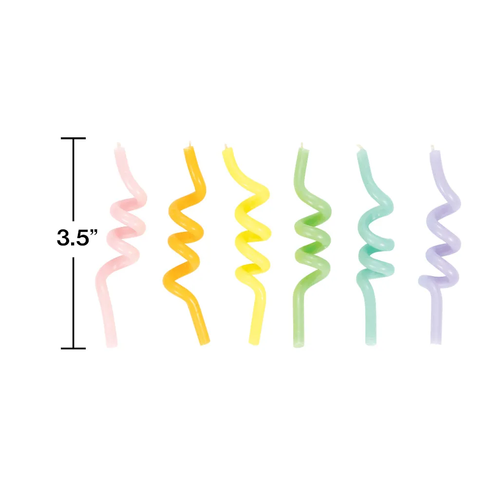 Multicolor Pastel Coil Birthday Candles