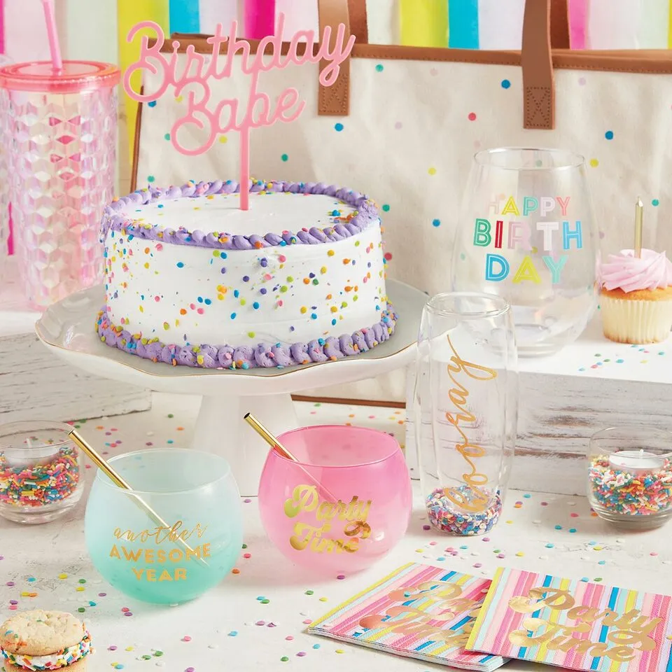 Multicolor Stripes Party Time Dessert Napkins 20ct