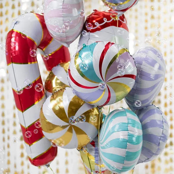 Multicolor Swirly Lollipop Foil Balloon 14in