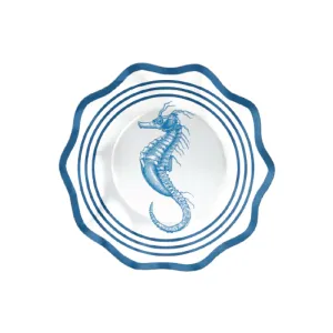 Nautical Seahorse Wavy Dessert Bowls 8ct
