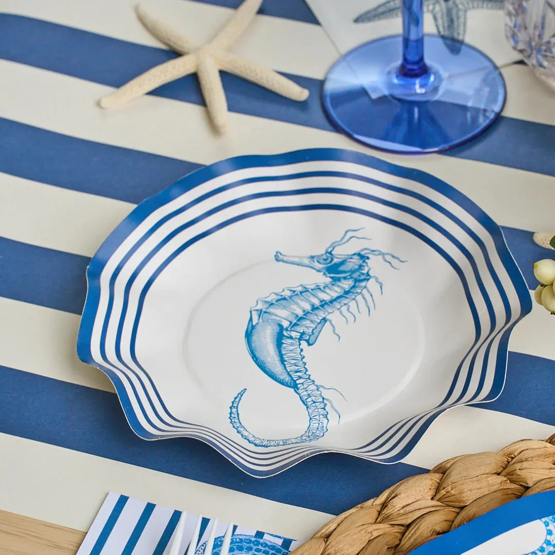 Nautical Seahorse Wavy Dessert Bowls 8ct