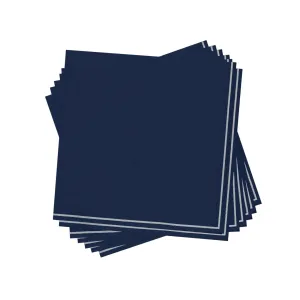 Navy & Silver Stripe Lunch Napkins 20ct