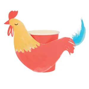 On the Farm Rooster Paper Cups 8ct