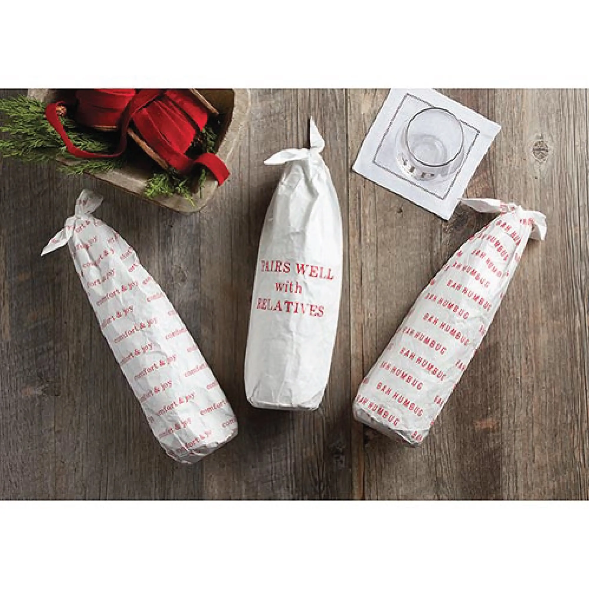 Pairs Well with Relatives Tyvek Wine Bottle Bag 1ct