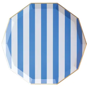 Palisades Blue Cabana Striped Dinner Plates 8ct