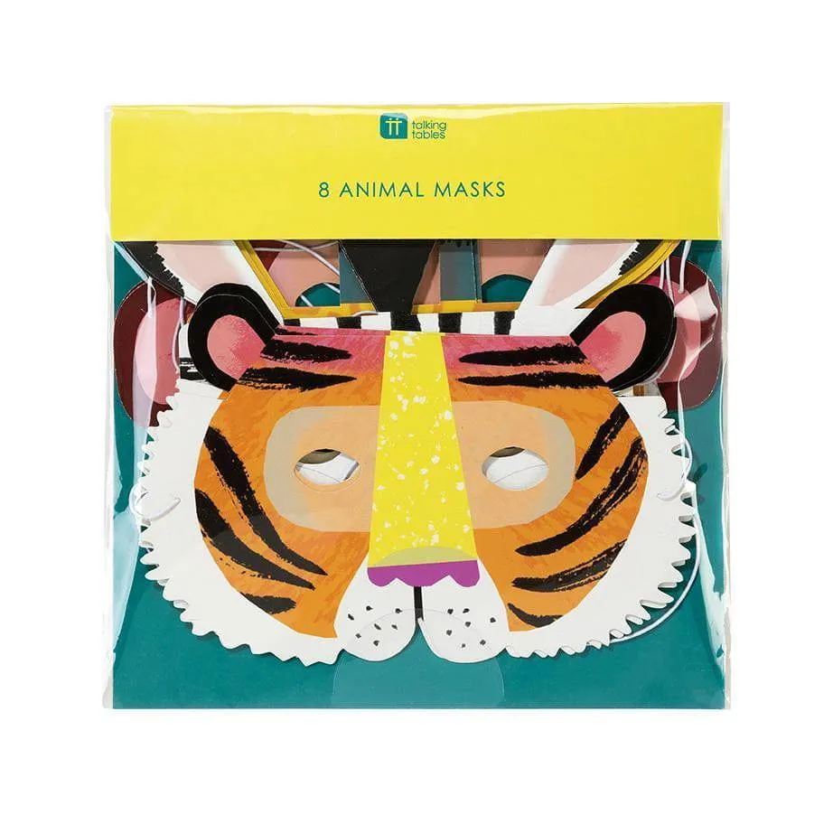 Party Animals Paper Masks 8ct