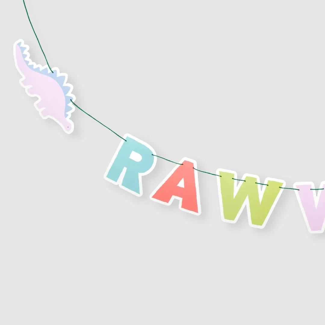 Pastel Dinosaur Party Banner