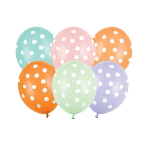 Pastel Multicolor Polka Dot Balloons 6ct