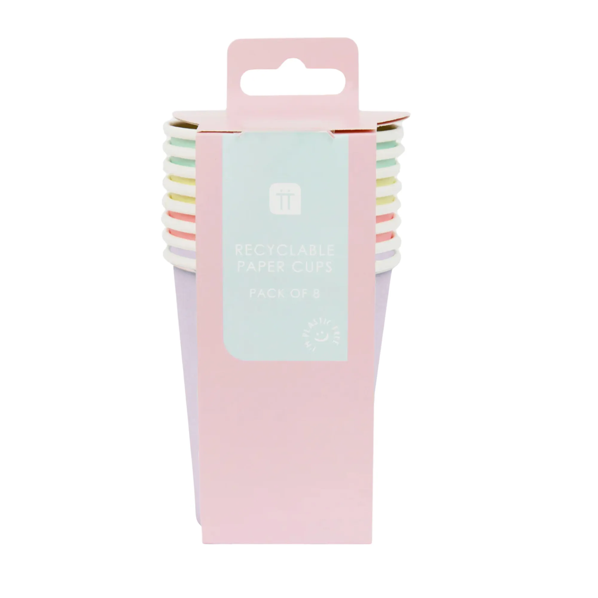 Pastel Multicolored Paper Cups 8ct