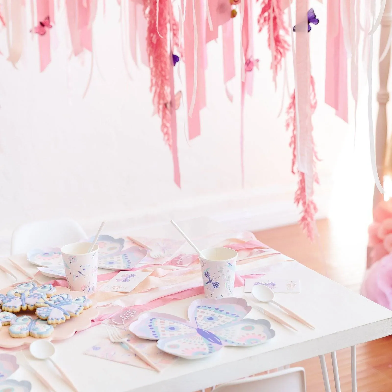 Pastel Purple & Pink Butterfly Party Cups 8ct