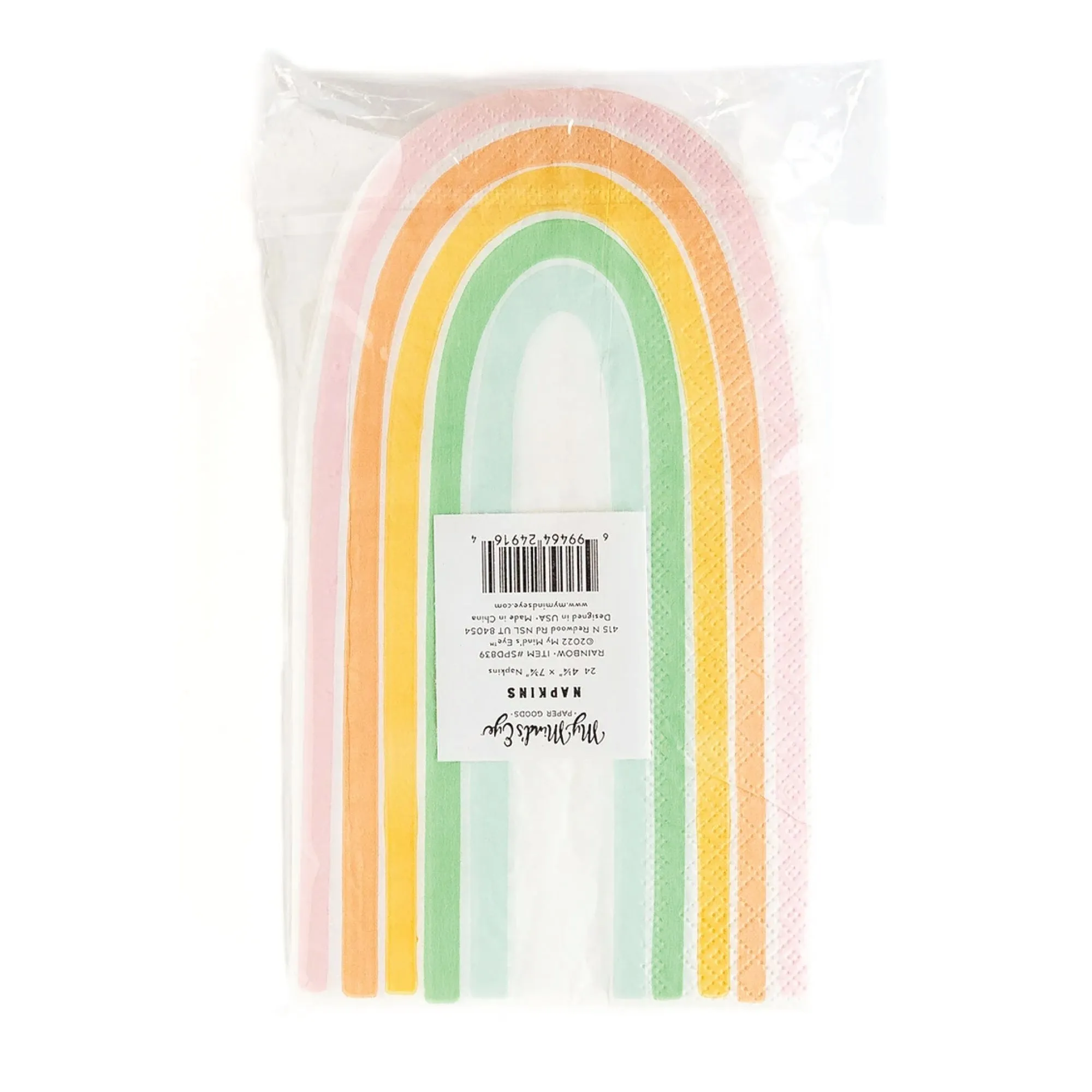Pastel Rainbow Shaped Lunch Napkins 24ct