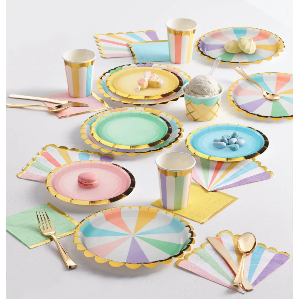 Pastel Striped Paper Cups 8ct