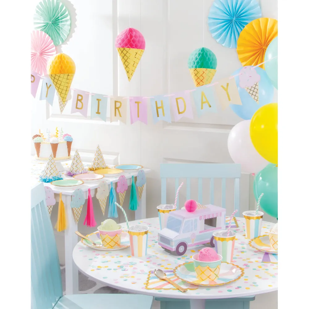 Pastel Striped Paper Cups 8ct