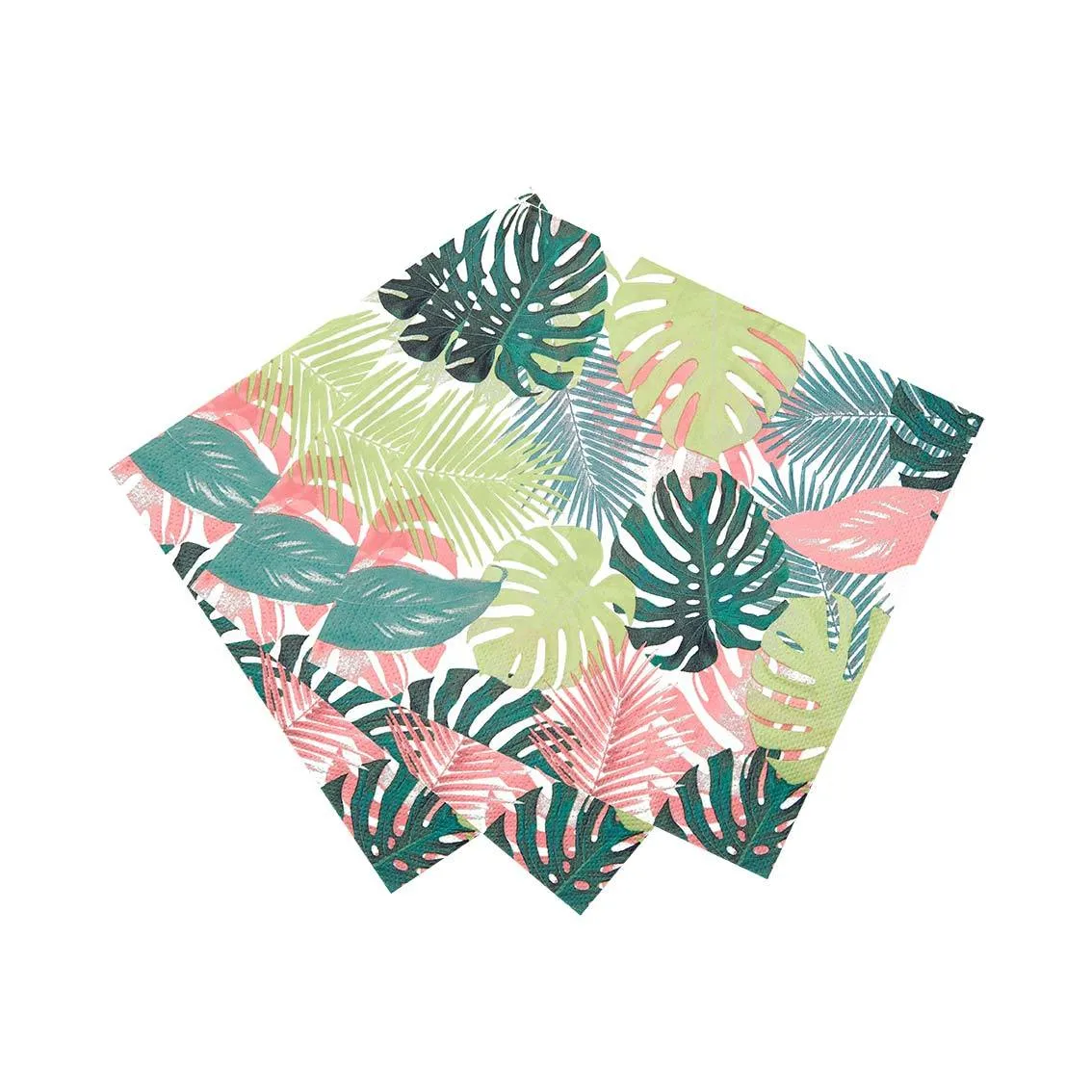 Pastel Tropical Palm Leaf Lunch Napkins 20ct