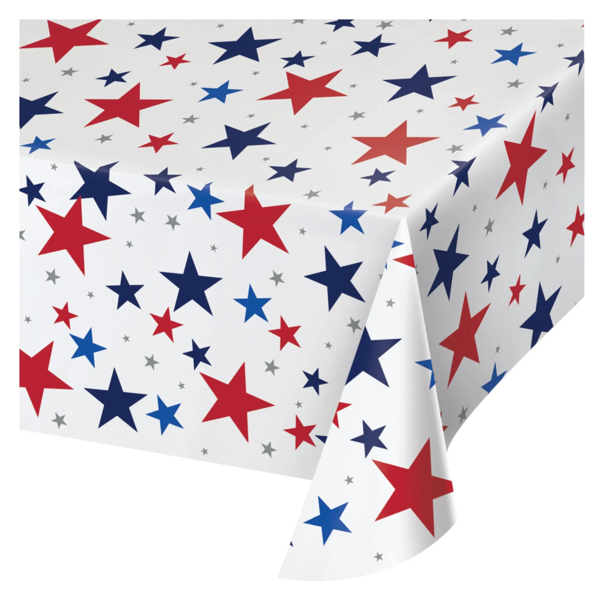 Patriotic Red. White & Blue Stars Paper Table Cover