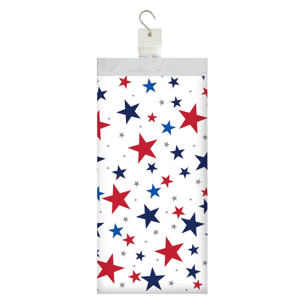 Patriotic Red. White & Blue Stars Paper Table Cover