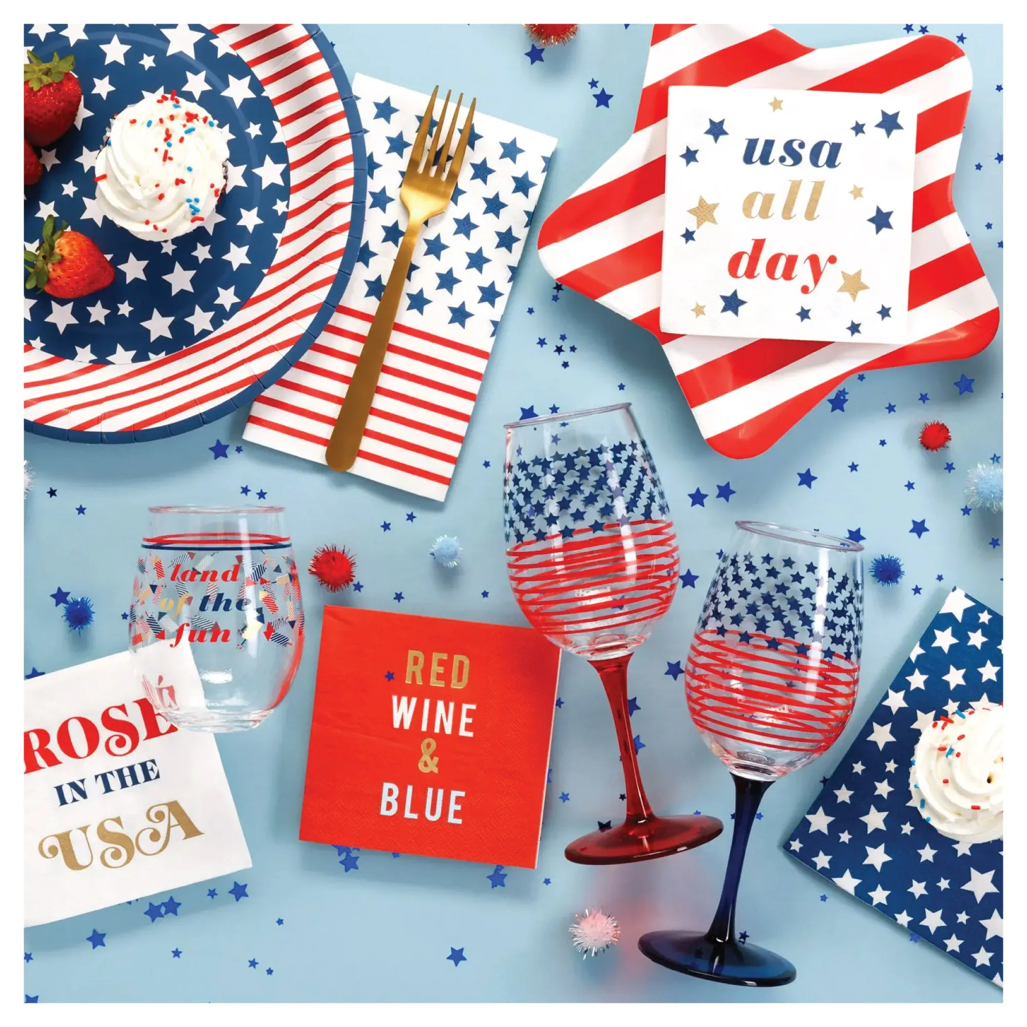 Patriotic Star and Stripes Guest Towels 16ct