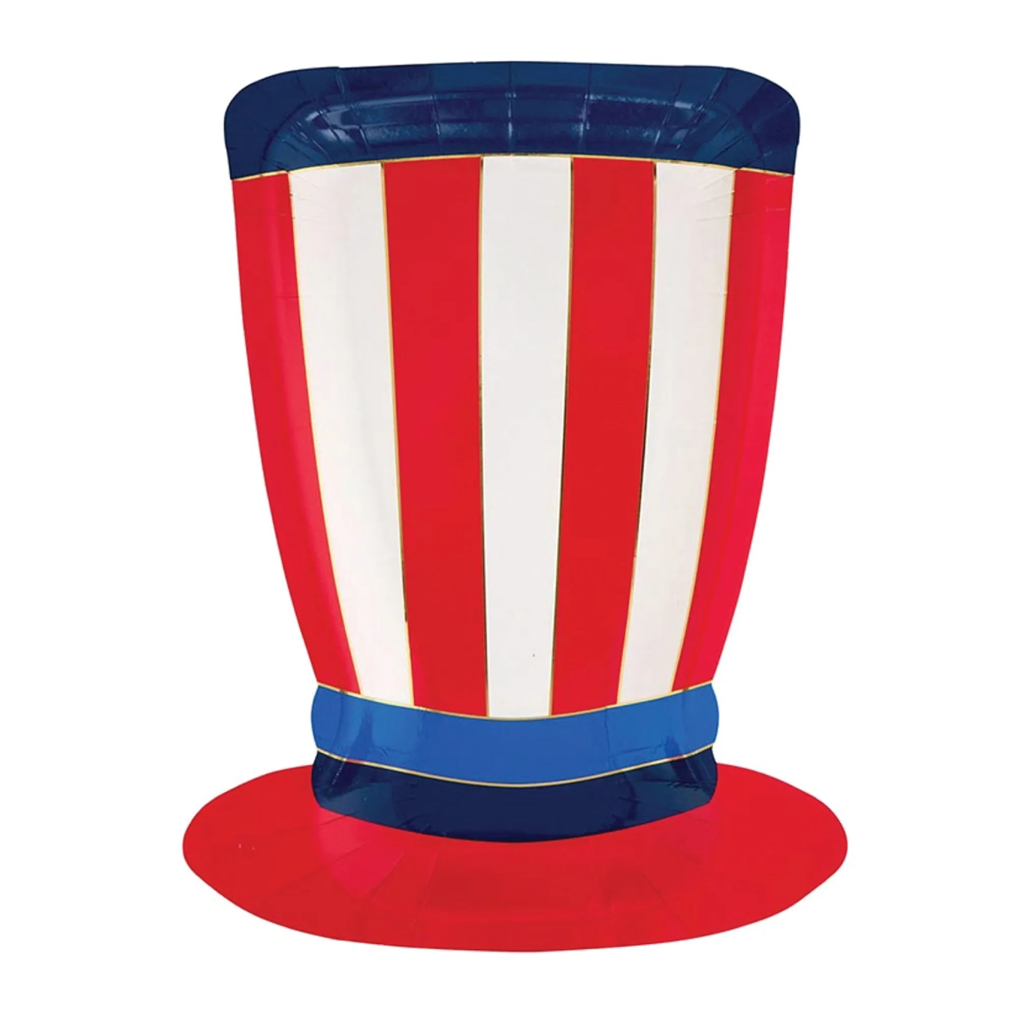 Patriotic Uncle Sam Hat Shaped Lunch Plates 8ct