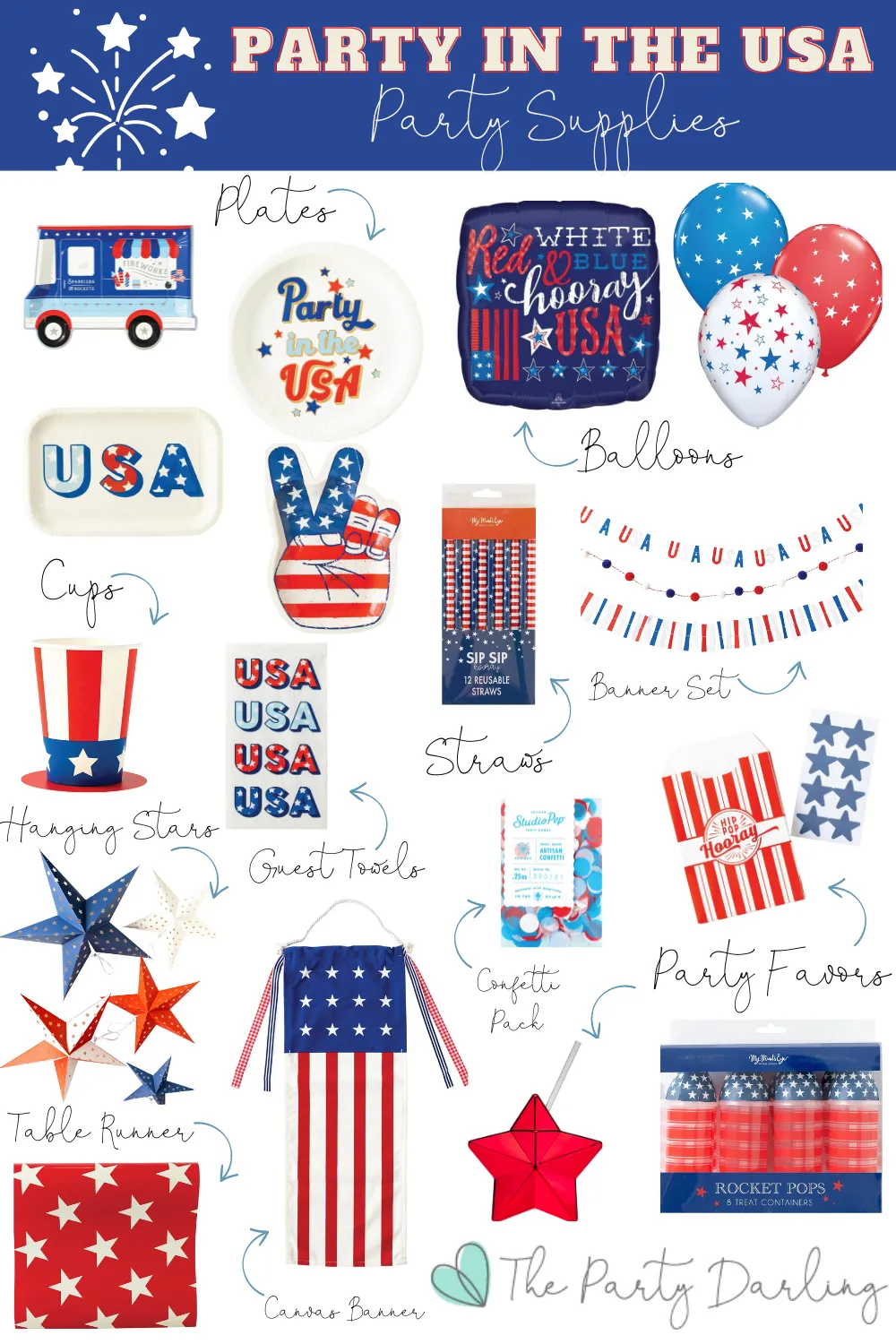 Patriotic USA Paper Guest Towels 24ct