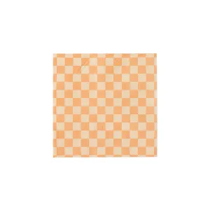 Peach & Cream Checkered Dessert Napkins 20ct