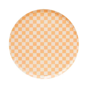 Peach & Cream Checkered Dessert Plates 8ct