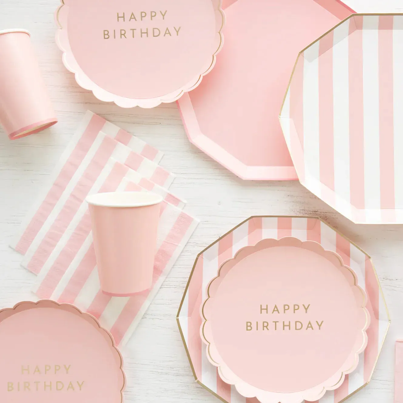 Petal Pink Decagonal Dinner Plates 8ct