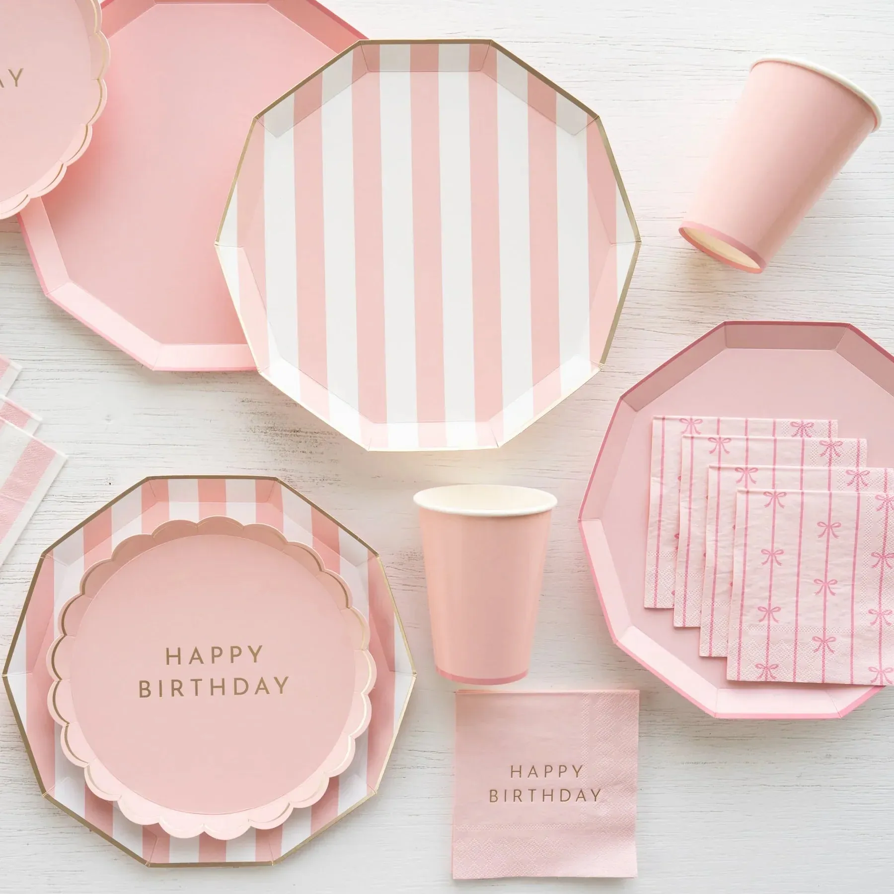 Petal Pink Decagonal Dinner Plates 8ct