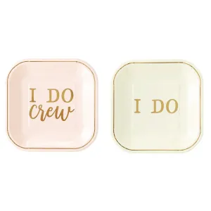 Pink & Gold I DO Crew Dessert Plates 8ct
