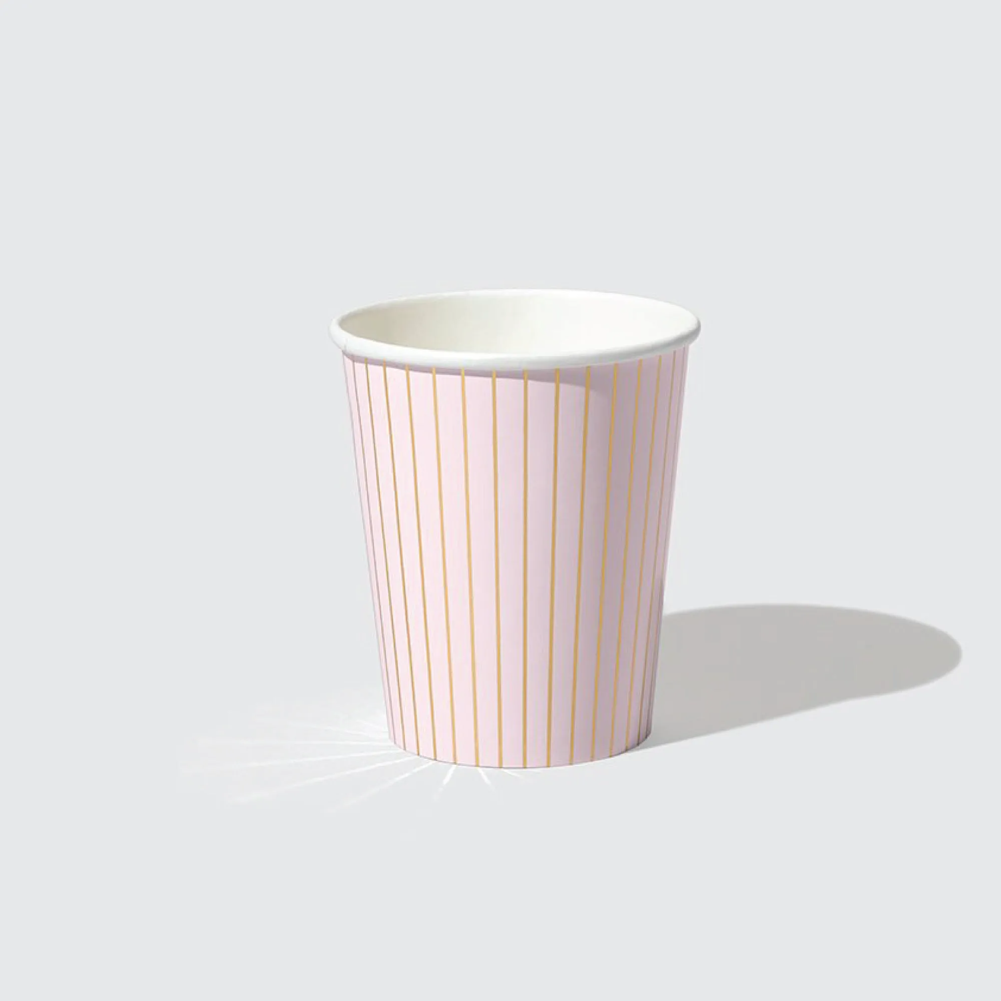 Pink & Gold Pinstripe Paper Cups 10ct