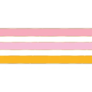 Pink & Orange Cabana Stripes Paper Table Runner 25ft