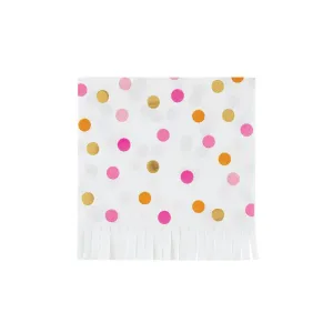 Pink & Orange Confetti Dessert Napkins 20ct