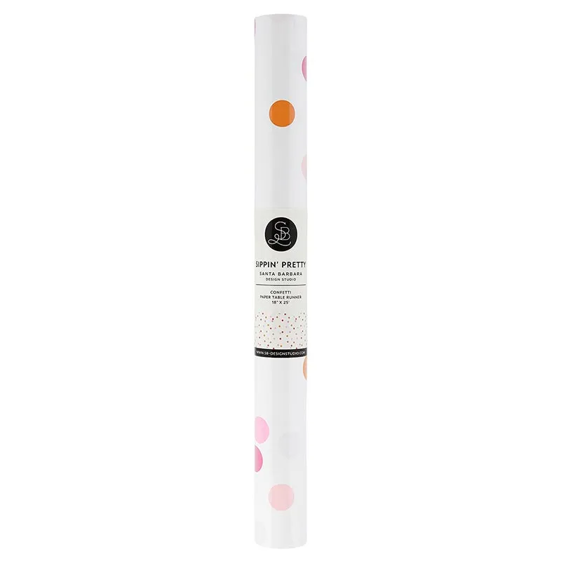 Pink & Orange Confetti Paper Table Runner 25ft