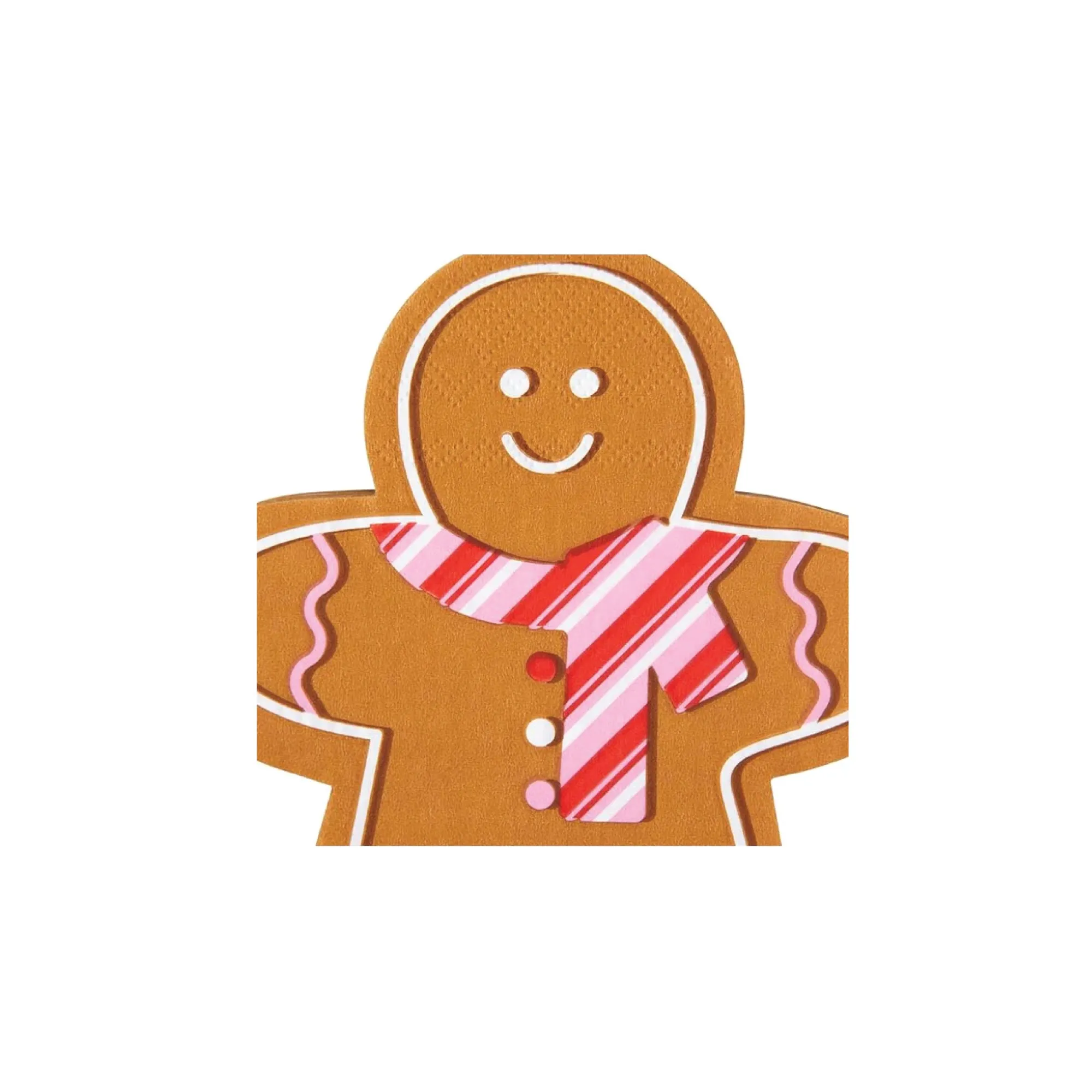Pink & Red Scarf Gingerbread Man Dessert Napkins 20ct