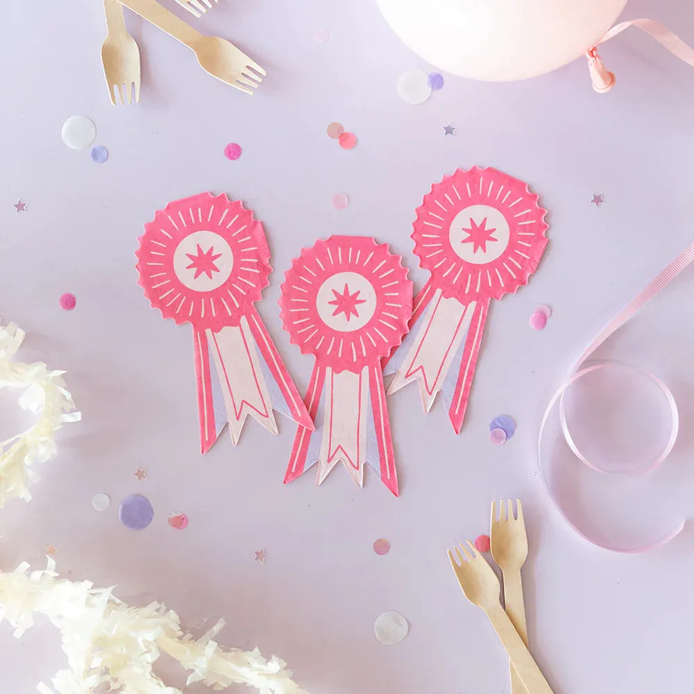 Pink Award Ribbon Lunch Napkins 16ct