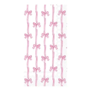 Pink Bow Stripes Paper Guest Towels 16ct