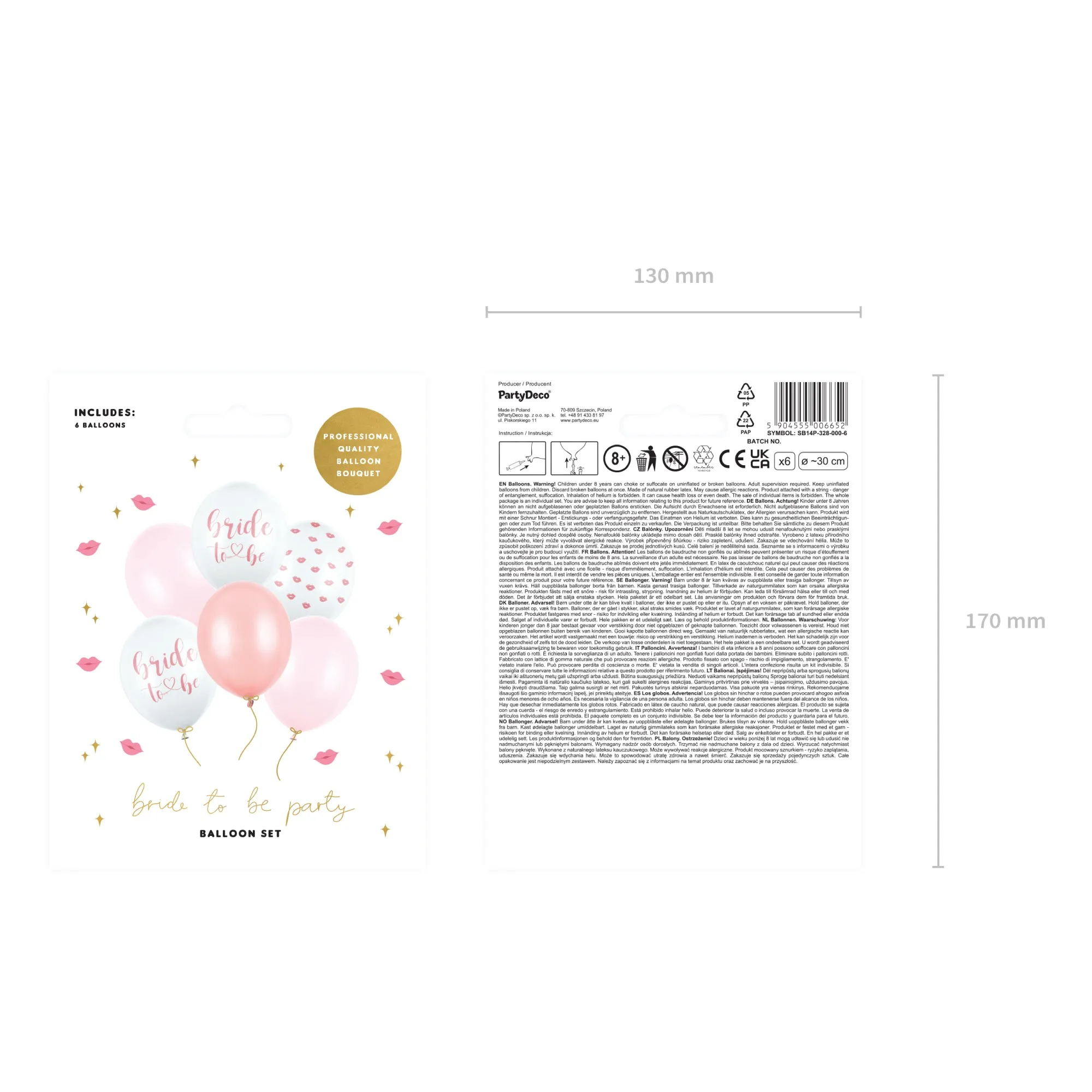Pink Bride-to-Be Balloon Bouquet 6ct