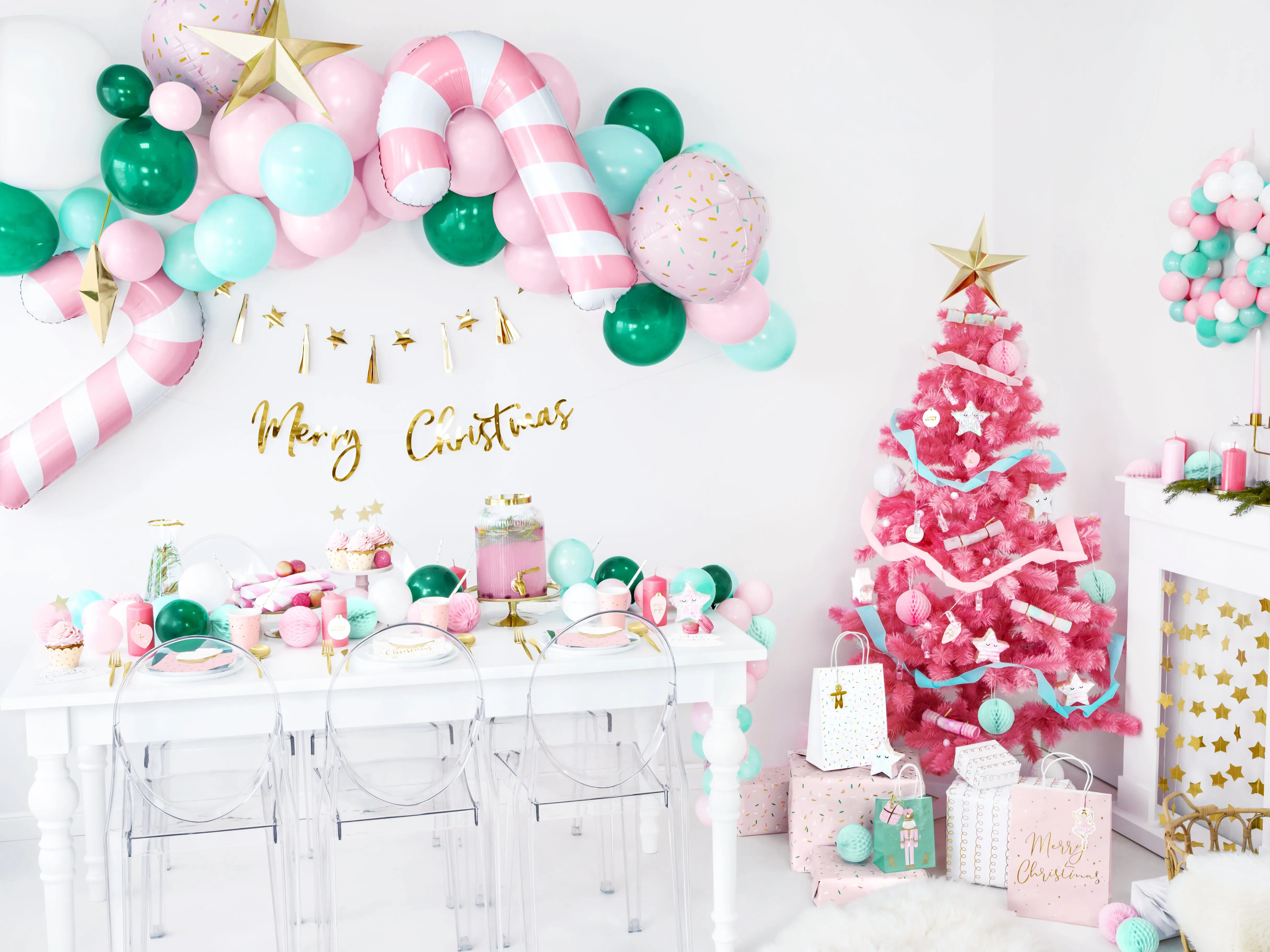 Pink Candy Cane Foil Balloon 32