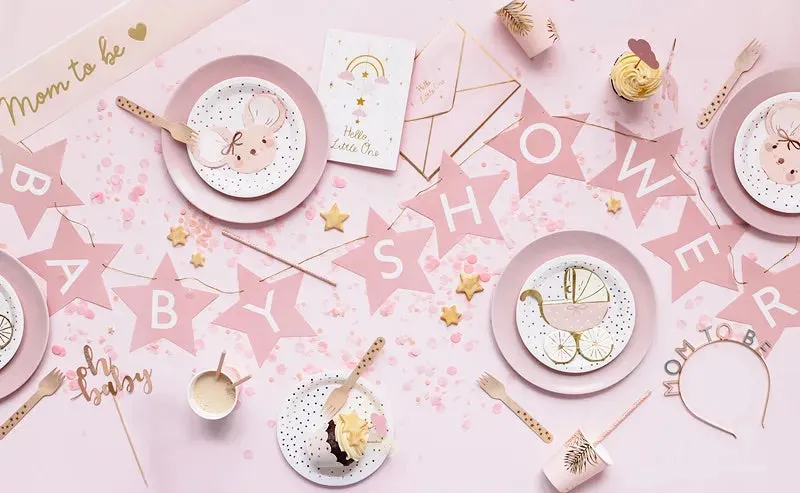 Pink Carriage Baby Shower Dessert Napkins 20ct