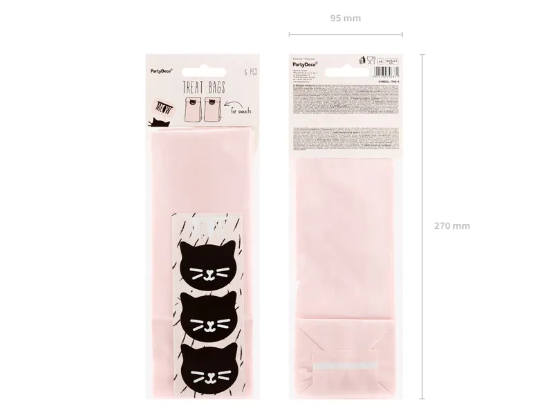 Pink Cat Treat Bags 6ct