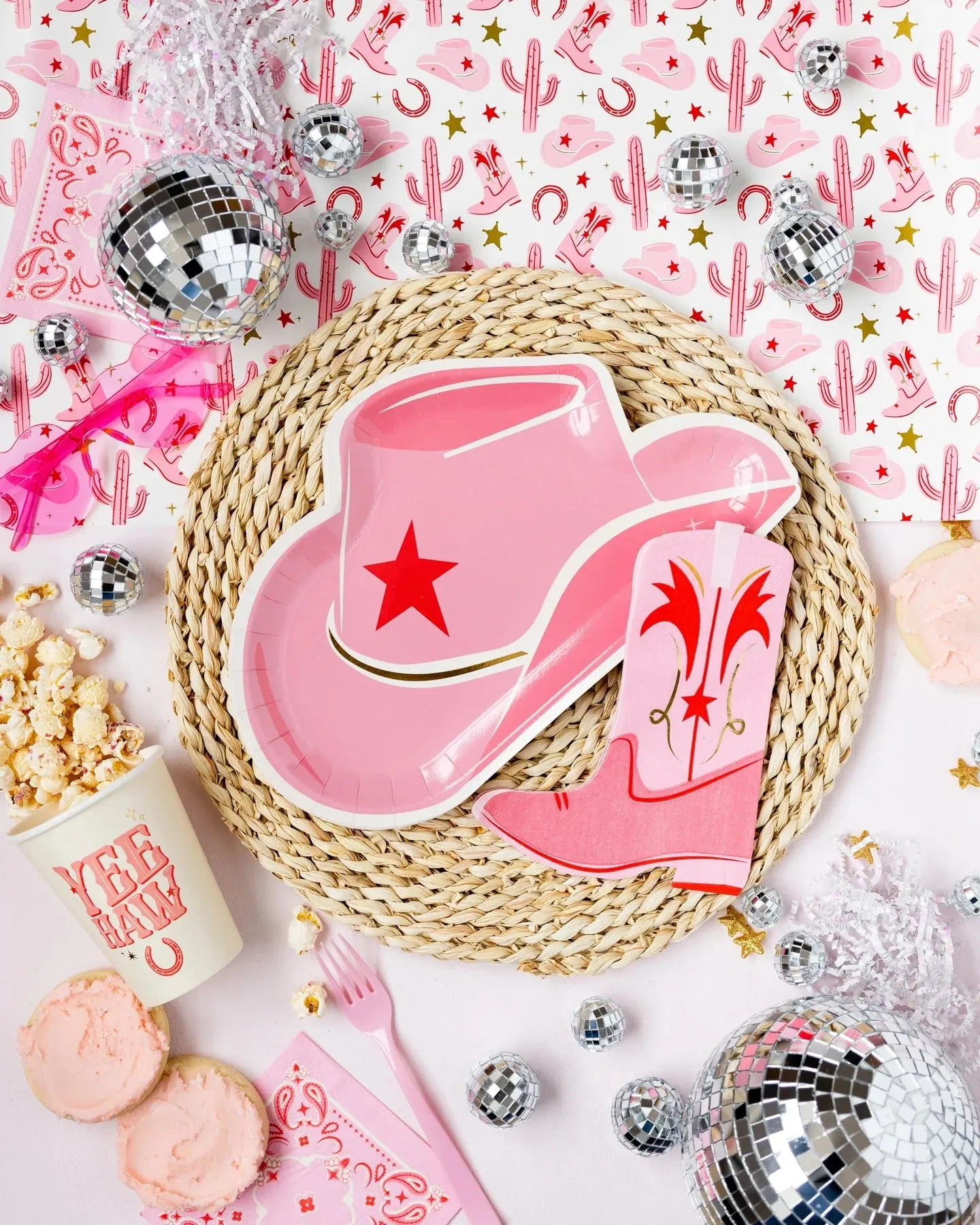Pink Cowgirl Boot Lunch Napkins 18ct
