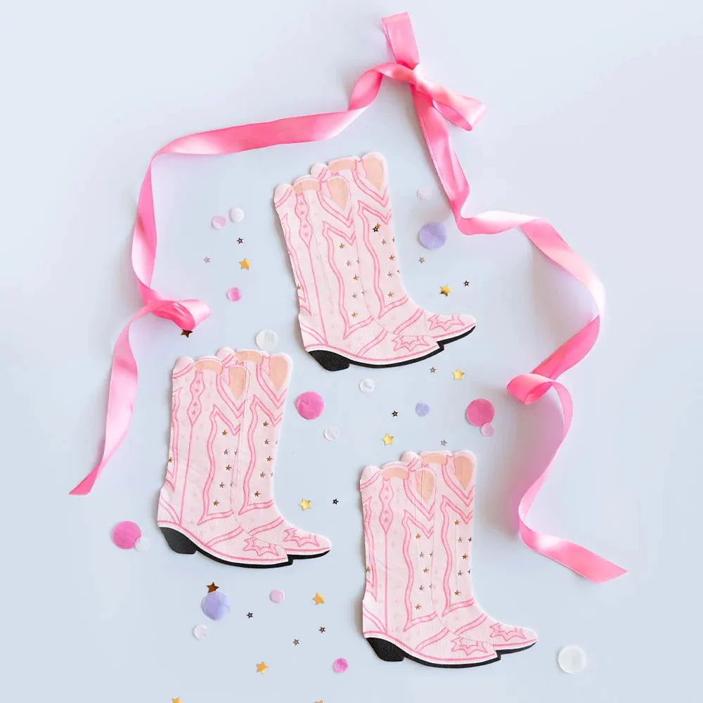 Pink Cowgirl Boots Lunch Napkins 16ct