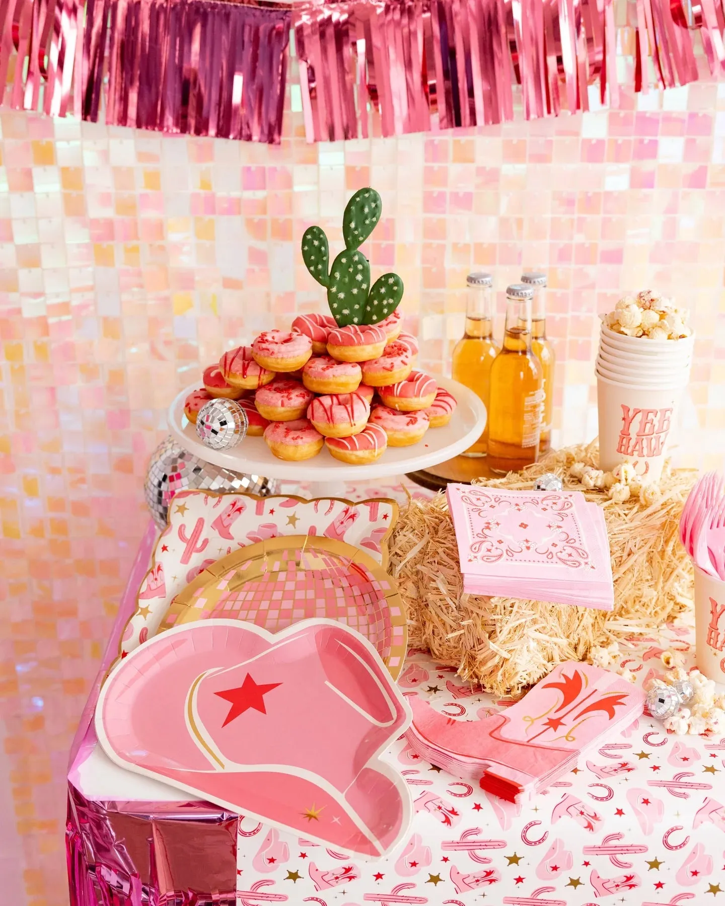Pink Cowgirl Hat Lunch Plates 8ct
