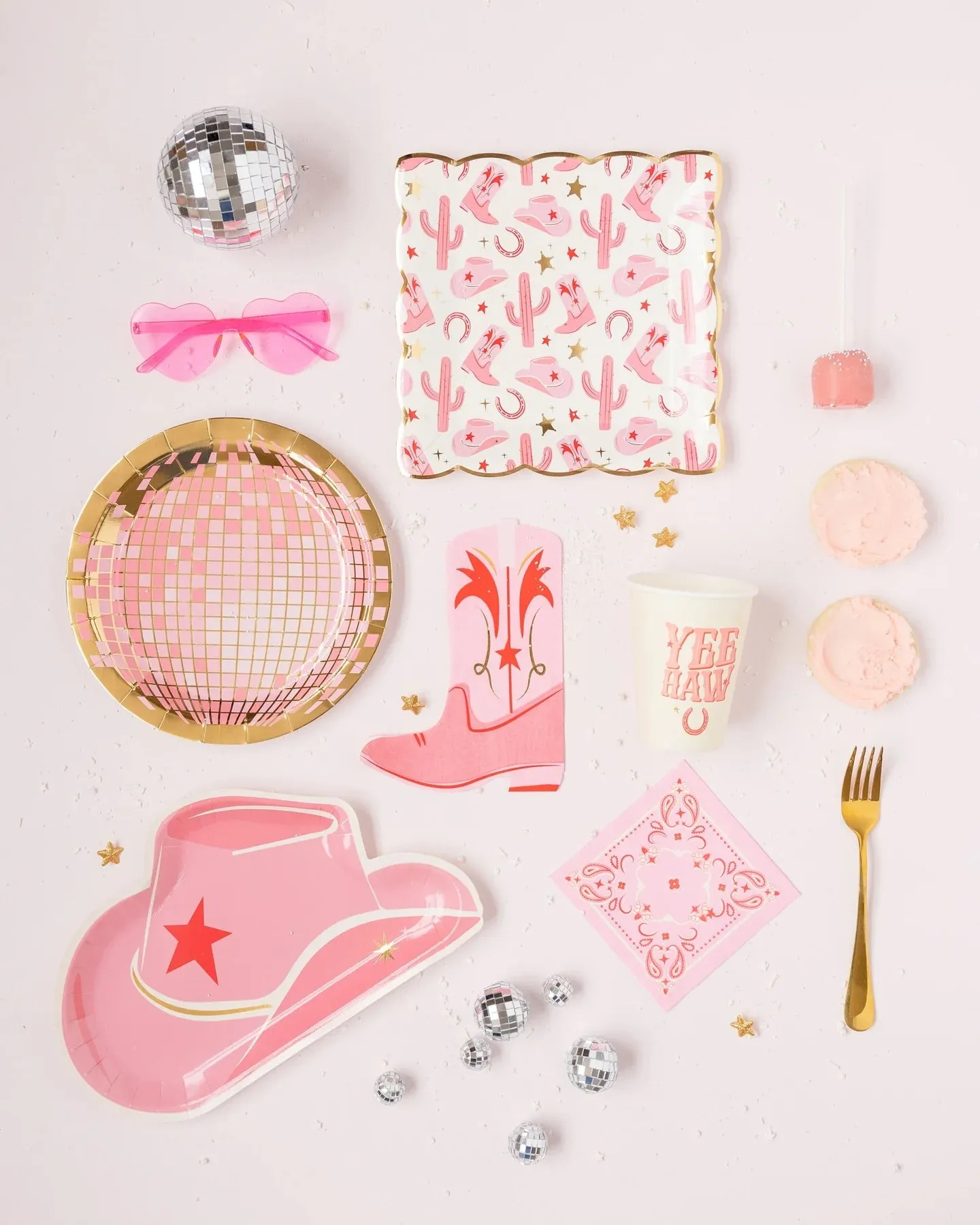 Pink Cowgirl Hat Lunch Plates 8ct