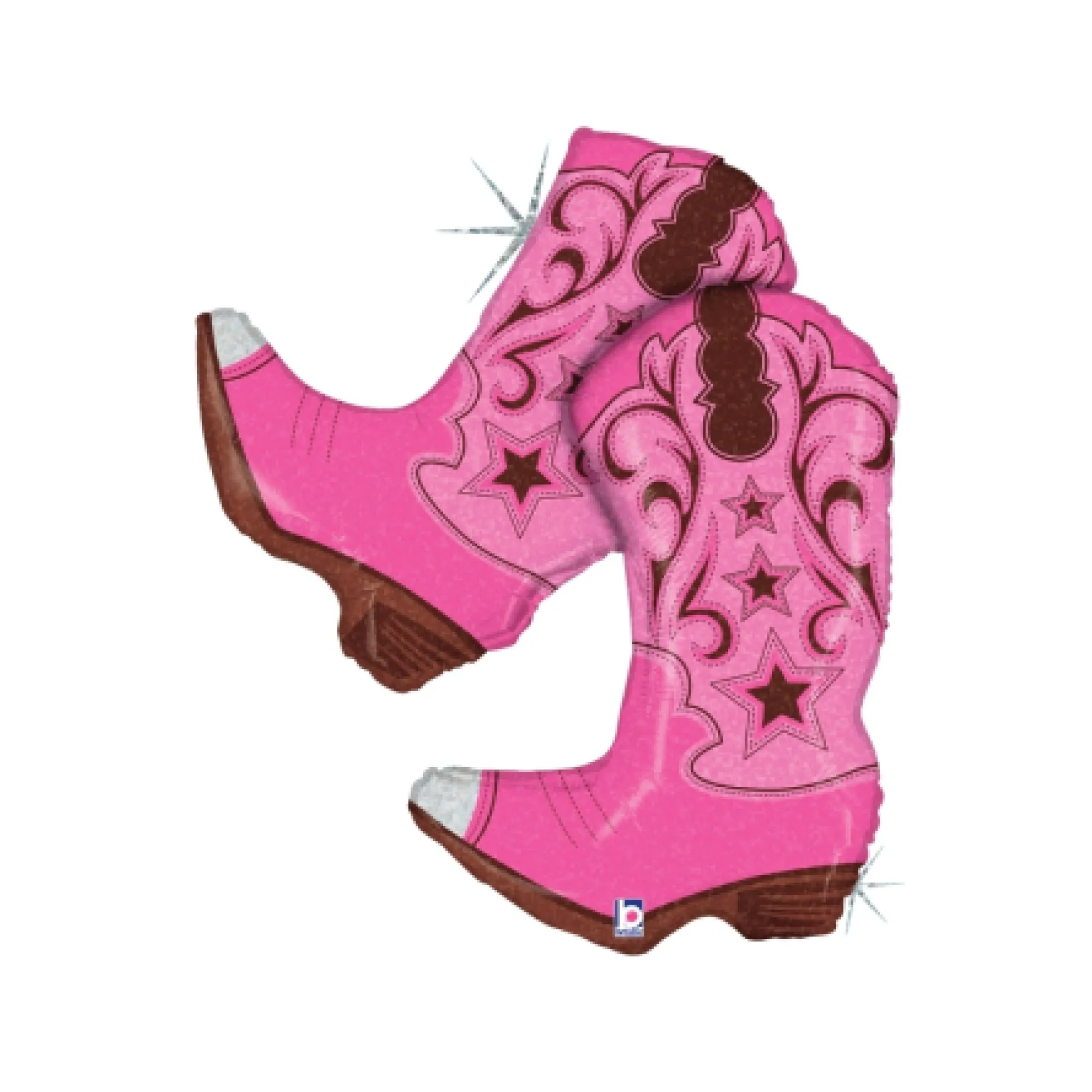 Pink Dancing Cowgirl Boots Balloon 36in