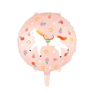 Pink Floral Horse Foil Balloon 18in