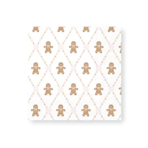 Pink Gingerbread Man Lunch Napkins 20ct